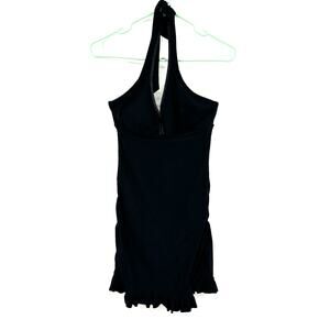 Assets by Spanx Size Medium Swimsuit Black‎ Swim Dress Halter Ruffles One Piece